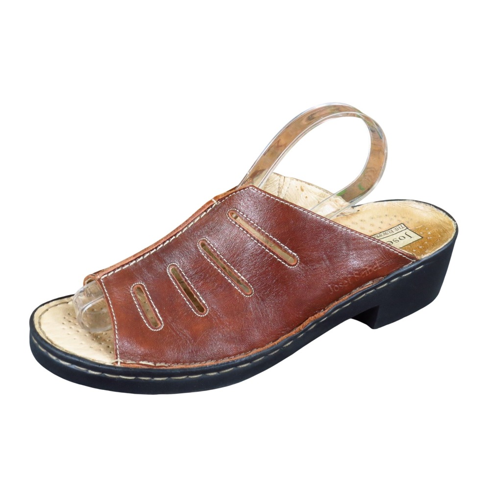 Josef Seibel 3359/10 Womens Slide Sandals Size 39 Comfort Brown Leather Mules